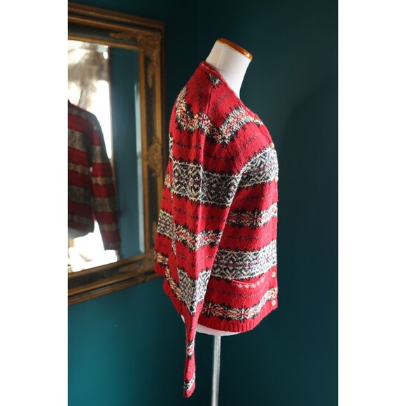 Vintage Hunt Club Button Down Sweater Cardigan Fair Isle Wool Blend Cottage L - Picture 7 of 12